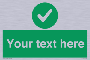 Custom green background, green circle with tick